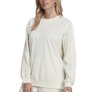 Adidas Ribbed Women's Crew Sweater, Off White